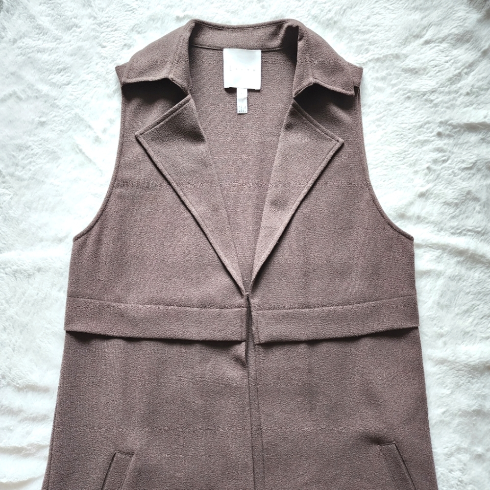 Leith dove taupe grey long vest blazer  jacket Size XS - Picture 4 of 10
